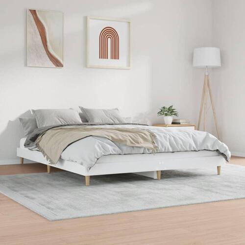 Sengestel 140x200 cm konstrueret træ hvid