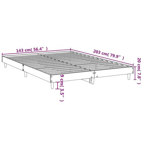 Sengestel 140x200 cm konstrueret træ hvid