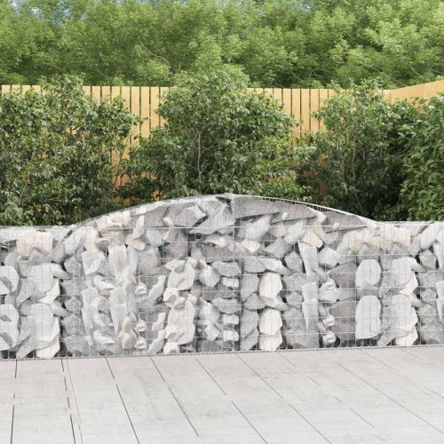 Buede gabionkurve - 9 stk. 400×30×100/120 cm i galvaniseret jern