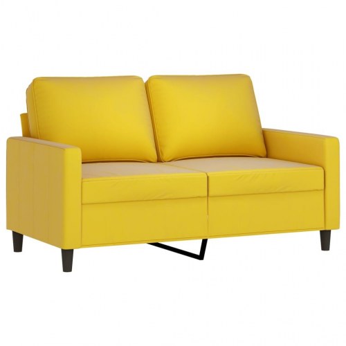 2-personers sofa i fløjl - gul, 120 cm sædebredde