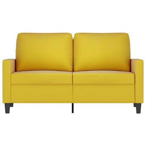 2-personers sofa i fløjl - gul, 120 cm sædebredde