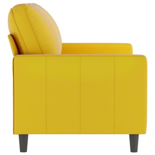 2-personers sofa i fløjl - gul, 120 cm sædebredde