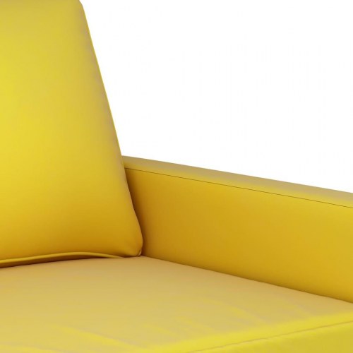 2-personers sofa i fløjl - gul, 120 cm sædebredde