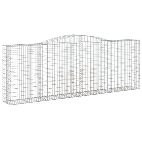 Buede gabionkurve 2 stk. - 400×50×140/160 cm i galvaniseret jern