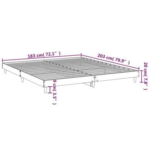 Sengestel uden madras 180x200 cm konstrueret træ hvid