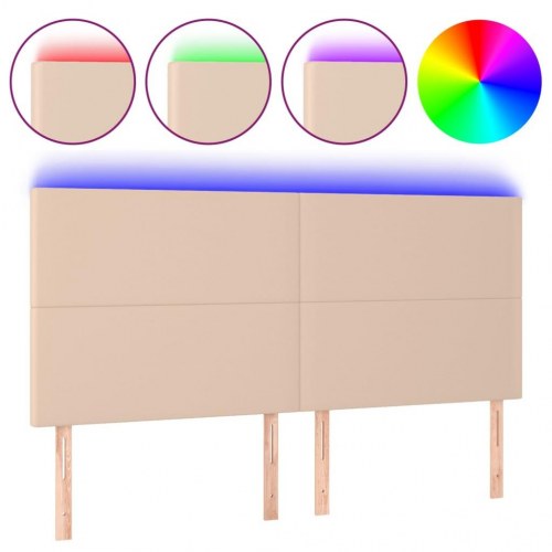 Sengegavl med LED-lys 180 x 5 x 118/128 cm - cappuccino