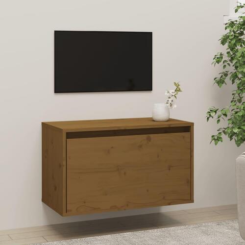 Vægskab 60x30x35 cm massivt fyrretræ honningbrun