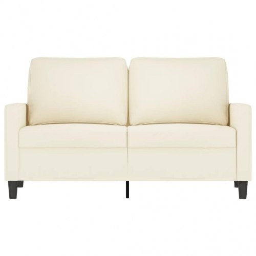 2-personers sofa i velour - cremefarvet, sædebredde 120 cm