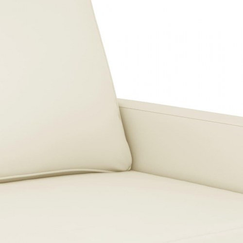 2-personers sofa i velour - cremefarvet, sædebredde 120 cm