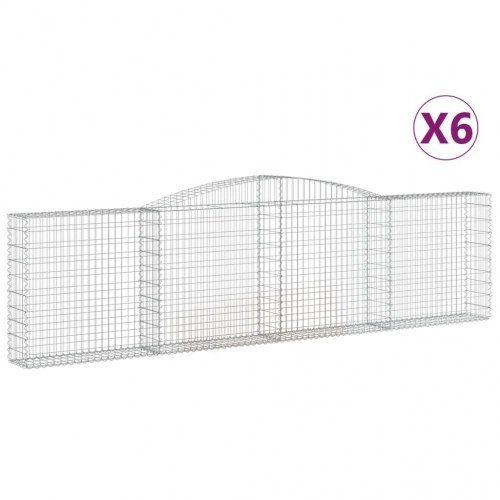 Buede gabionkurve - 6 stk. 400×30×100/120 cm i galvaniseret jern