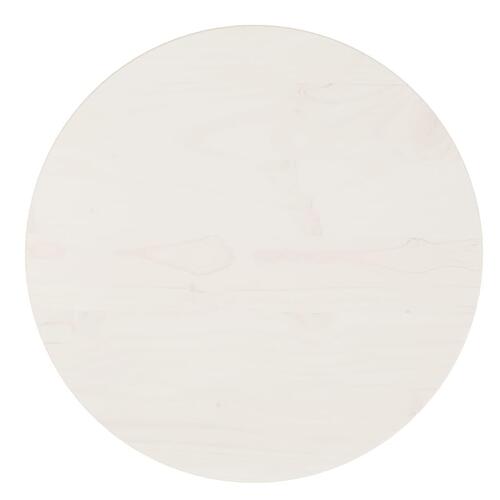 Bordplade hvid Ø40x2,5 cm massivt fyrretræ