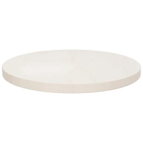 Bordplade hvid Ø40x2,5 cm massivt fyrretræ
