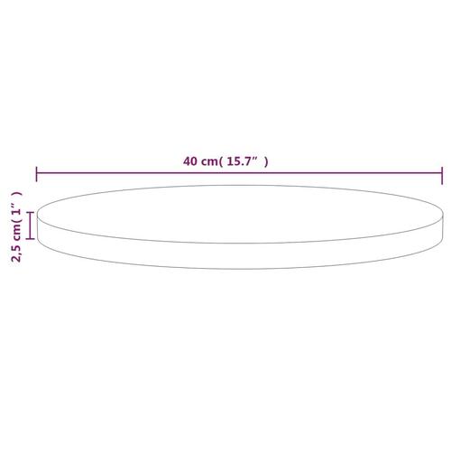 Bordplade hvid Ø40x2,5 cm massivt fyrretræ