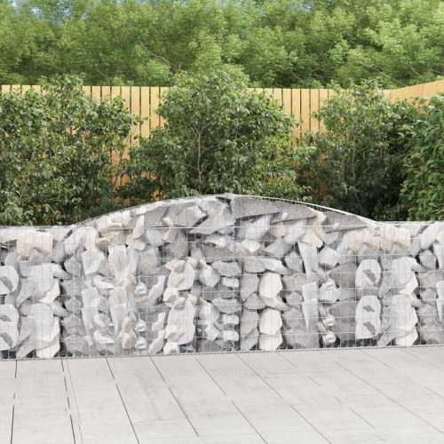 Buede gabionkurve - 5 stk. 400 × 30 × 80/100 cm i galvaniseret jern
