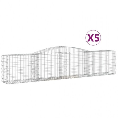 Buede gabionkurve - 5 stk. 400×50×80/100 cm i galvaniseret jern