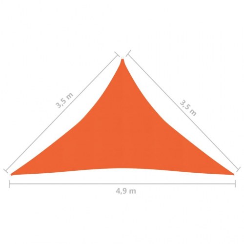 Solsejl 160 g/m² 3,5x3,5x4,9 m HDPE orange