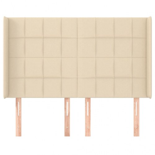 Sengegavl med kanter 147 x 16 x 118/128 cm - cremefarvet