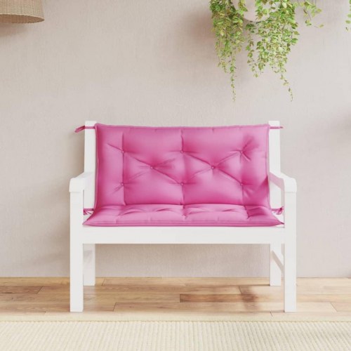 Hynder til havebænk - 2-delt sæt 100 × 50 × 7 cm - stof, pink
