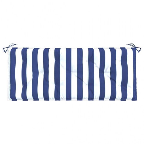 Hynder til havebænk, 2-delt sæt 120×50×7 cm - blå/hvide striber