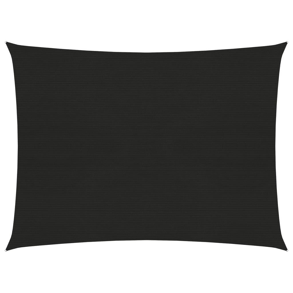 Solsejl 2X2,5 M 160 G/M² Hdpe Sort - 3 x 4 m