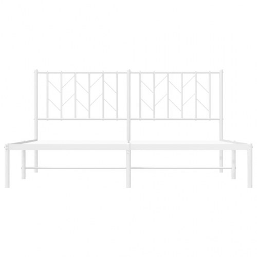 Sengeramme med sengegavl 160x200 cm metal hvid