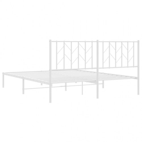 Sengeramme med sengegavl 160x200 cm metal hvid