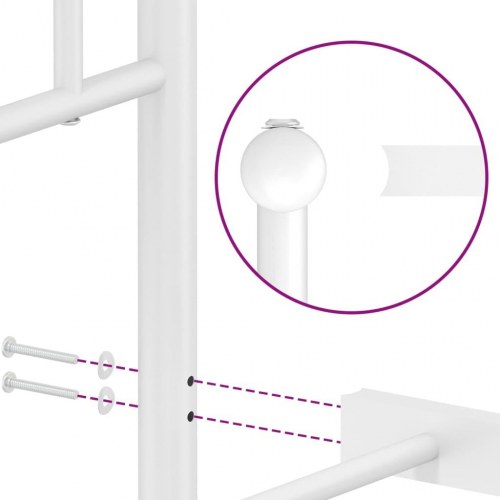 Sengeramme med sengegavl 160x200 cm metal hvid