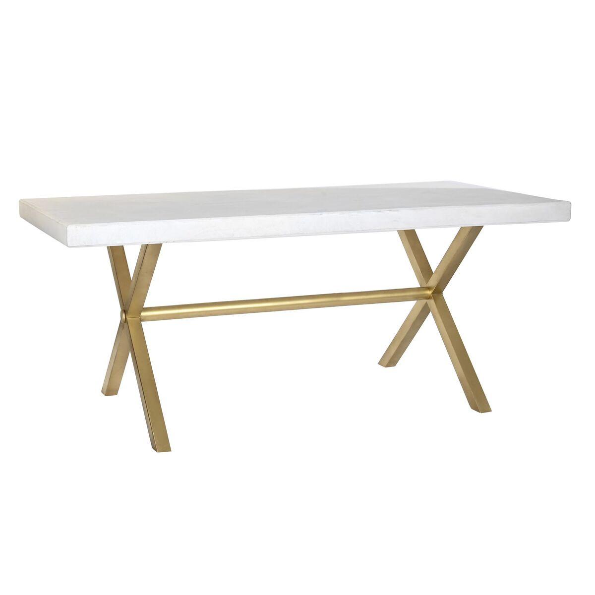 Spisebord Hvid Gylden Kobber Mangotræ 180 X 90 X 76 Cm