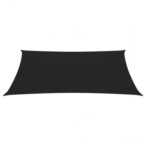 Solsejl 4 × 5 m - HDPE 160 g/m², sort rektangulær
