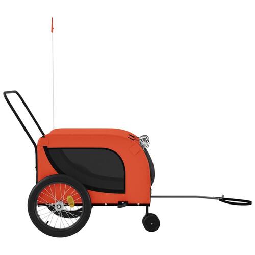 Hundetrailer til cykel oxfordstof og jern orange og sort