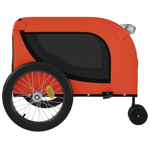 Hundetrailer til cykel oxfordstof og jern orange og sort
