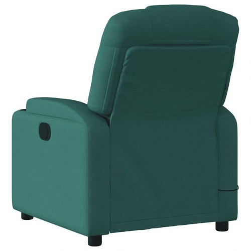 Massagestol med el-recline i stof - mørkegrøn