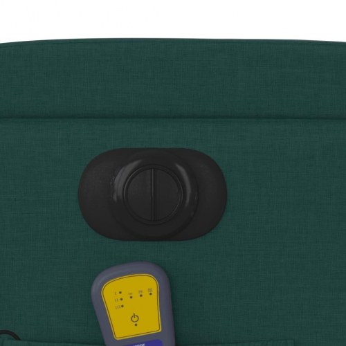 Massagestol med el-recline i stof - mørkegrøn