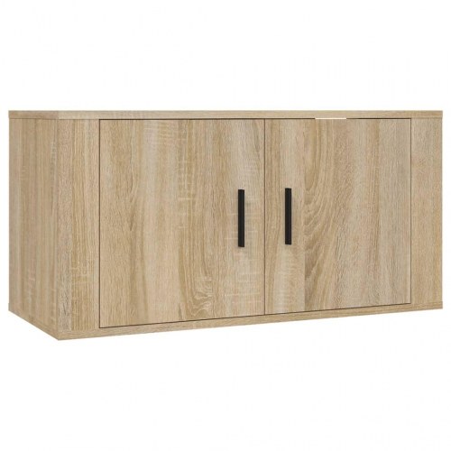 Væghængt tv-skab 80×34,5×40 cm - sonoma-eg