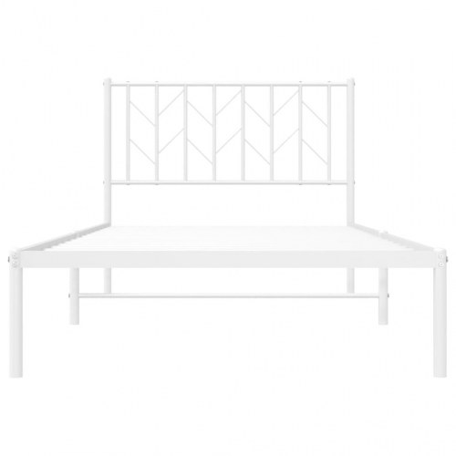 Sengeramme med sengegavl 100x190 cm metal hvid
