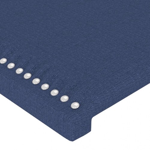 Sengegavl med LED-lys 90 × 5 × 118/128 cm - stof, blå