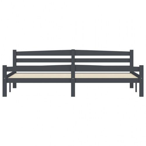 Sengeramme i massivt fyrretræ 200x200 cm - mørkegrå