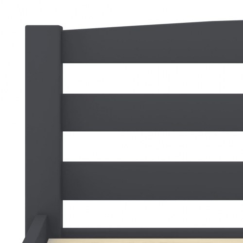 Sengeramme i massivt fyrretræ 200x200 cm - mørkegrå