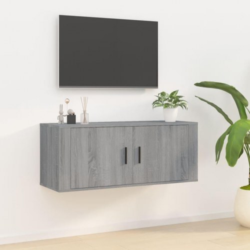 Væghængt tv-skab 100×34,5×40 cm - grå sonoma