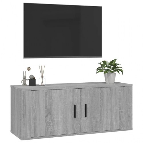 Væghængt tv-skab 100×34,5×40 cm - grå sonoma