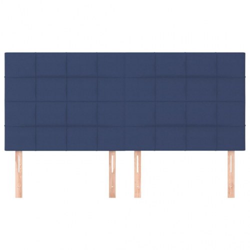 Sengegavl i blå stof 200 x 5 x 118/128 cm