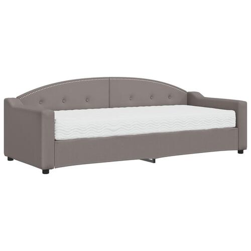 Daybed med madras 80x200 cm stof gråbrun