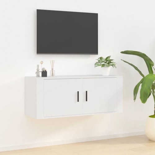 Væghængt tv-skab 100 × 34,5 × 40 cm - hvid