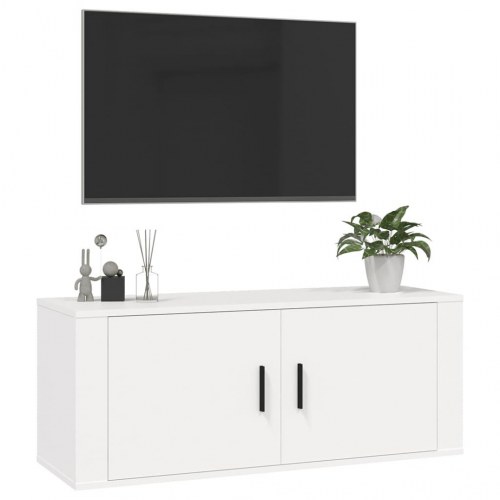 Væghængt tv-skab 100 × 34,5 × 40 cm - hvid