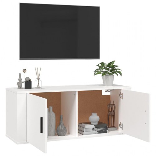 Væghængt tv-skab 100 × 34,5 × 40 cm - hvid