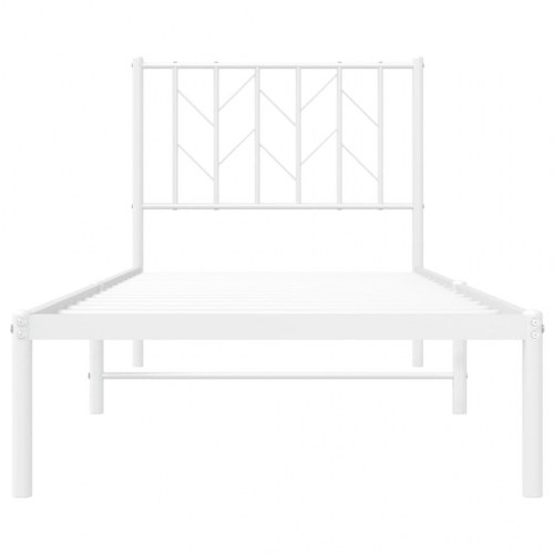 Sengeramme med sengegavl 80×200 cm - metal, hvid