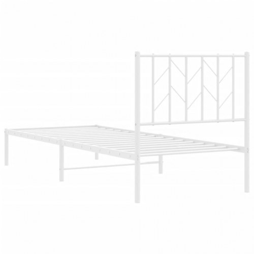 Sengeramme med sengegavl 80×200 cm - metal, hvid