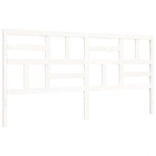 Sengeramme i massivt fyrretræ med sengegavl 200 x 200 cm - hvid