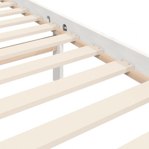 Sengeramme i massivt fyrretræ med sengegavl 200 x 200 cm - hvid