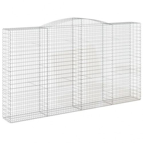 Buede gabionkurve - 7 stk. 400 × 50 × 220/240 cm i galvaniseret jern